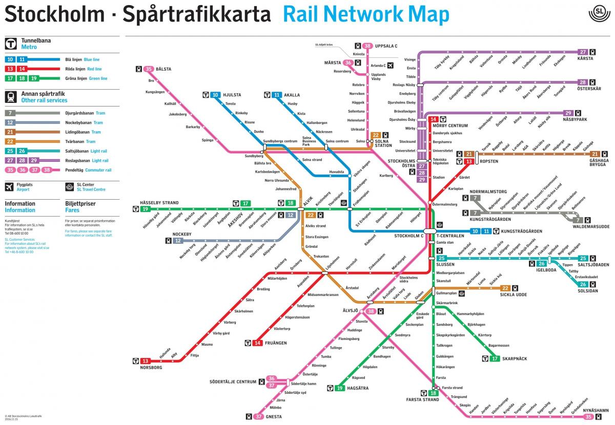 Stockholmi raudtee võrgu kaart