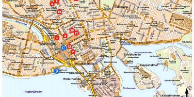 Tourist map Stockholm Rootsi