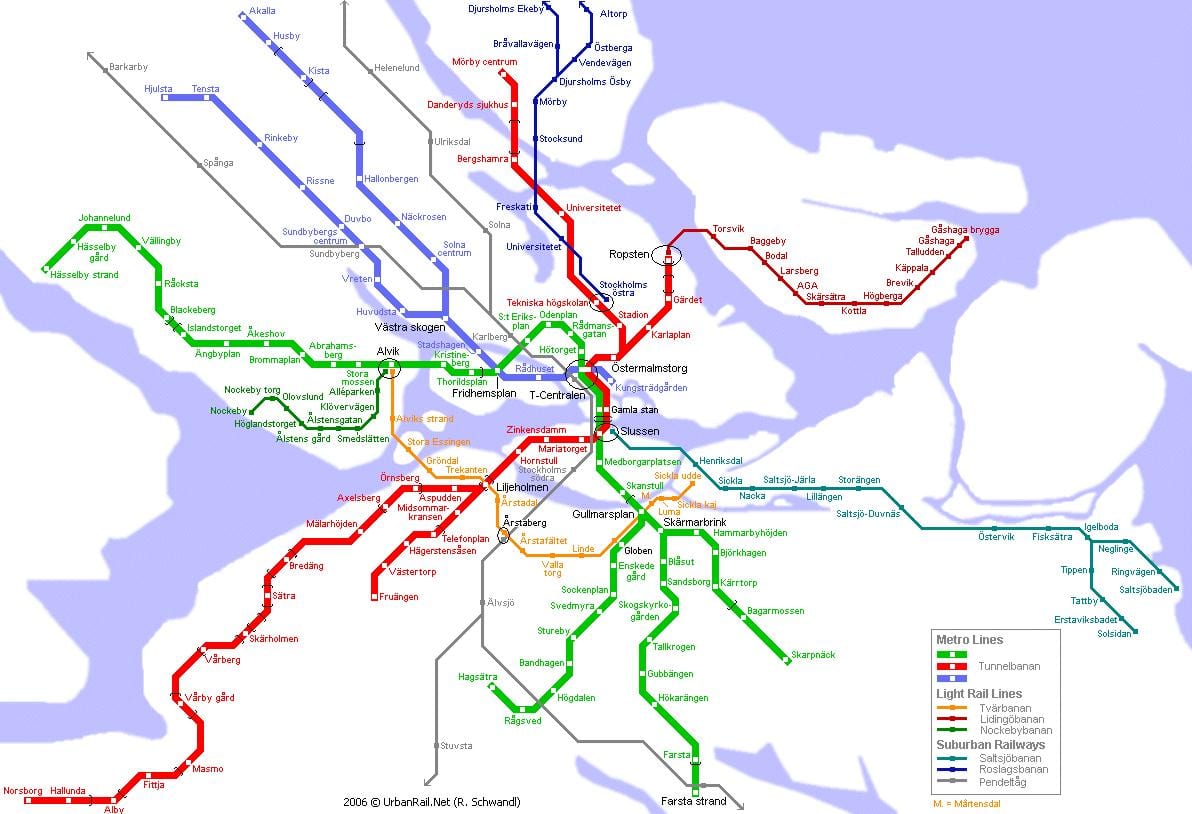 kaart pendeltåg kaart Stockholm