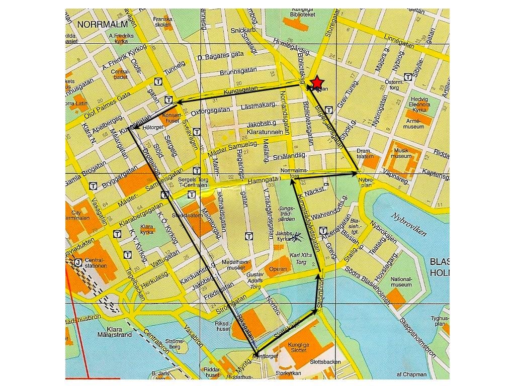 jalgsi ekskursioon Stockholmi kaart