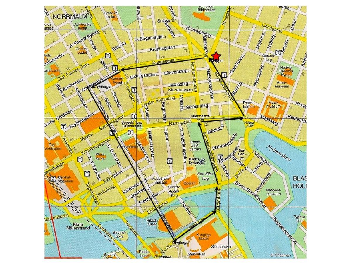 jalgsi ekskursioon Stockholmi kaart