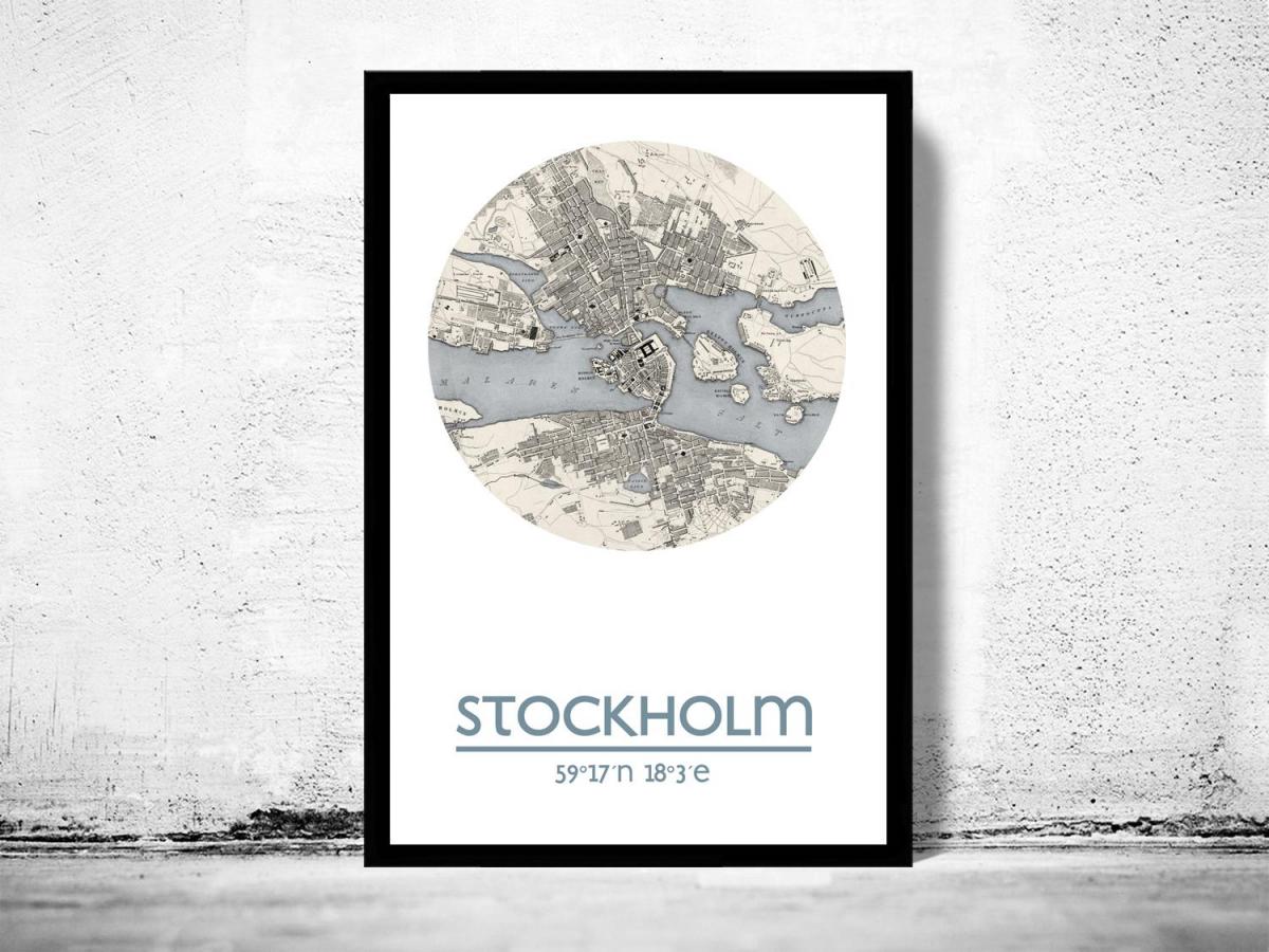 kaart Stockholmi kaart plakat