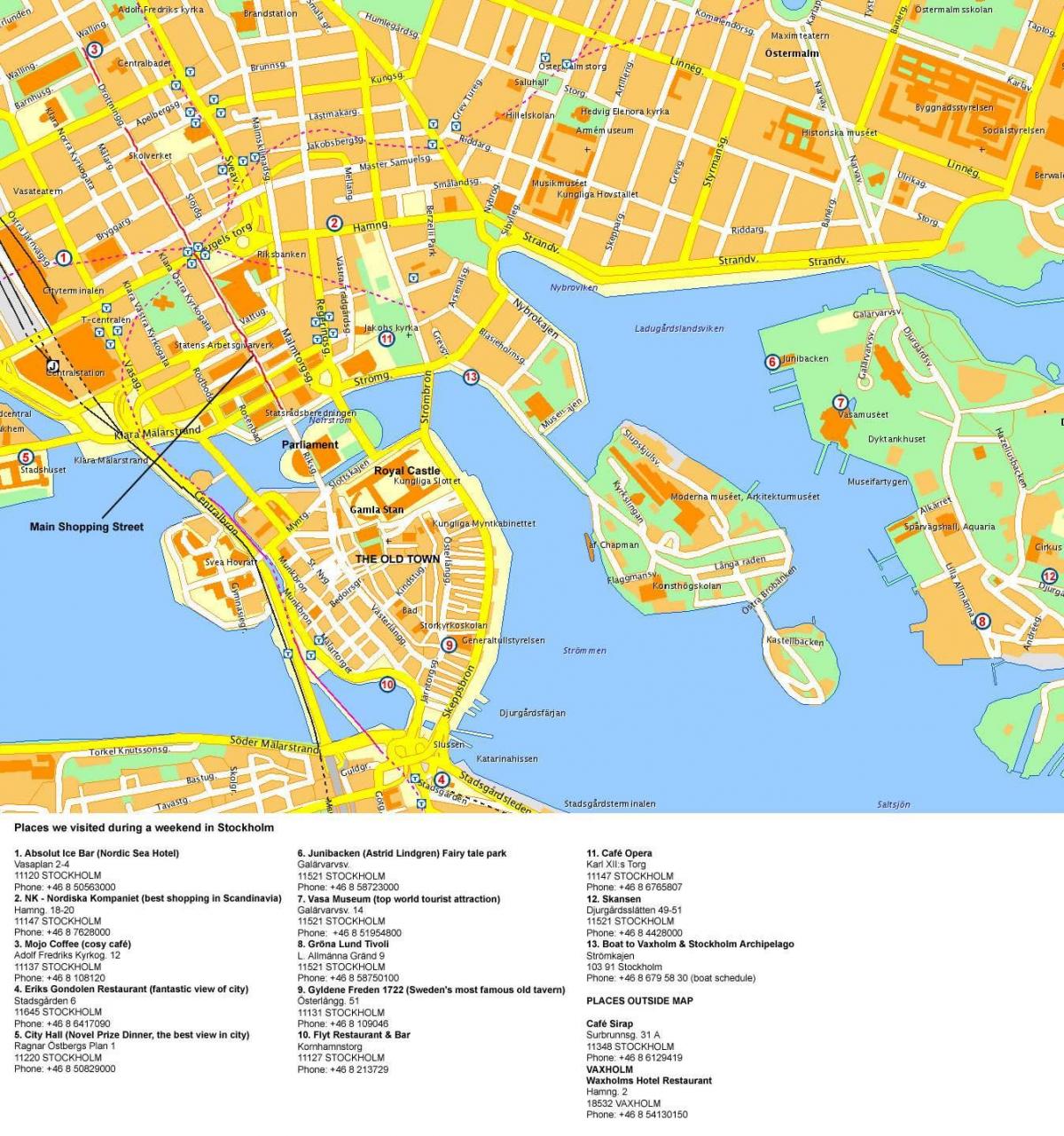 Stockholmi kesklinnas kaart