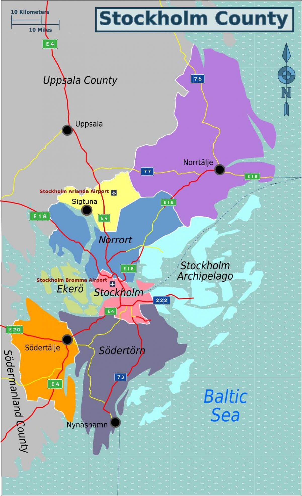 kaart Stockholmi maakond