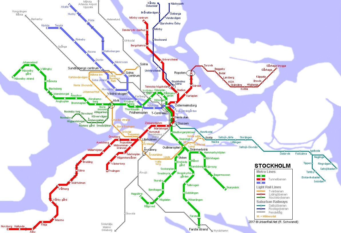 kaart Stockholmi metroo