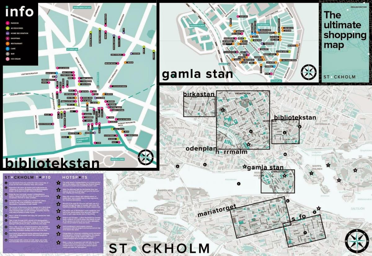 kaart Stockholmi shopping