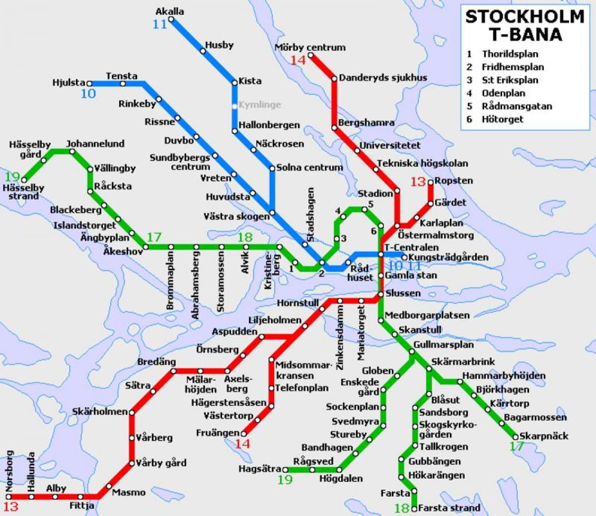 Stockholmi t-bahn kaart