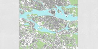 Kaart Stockholmi kaart prindi